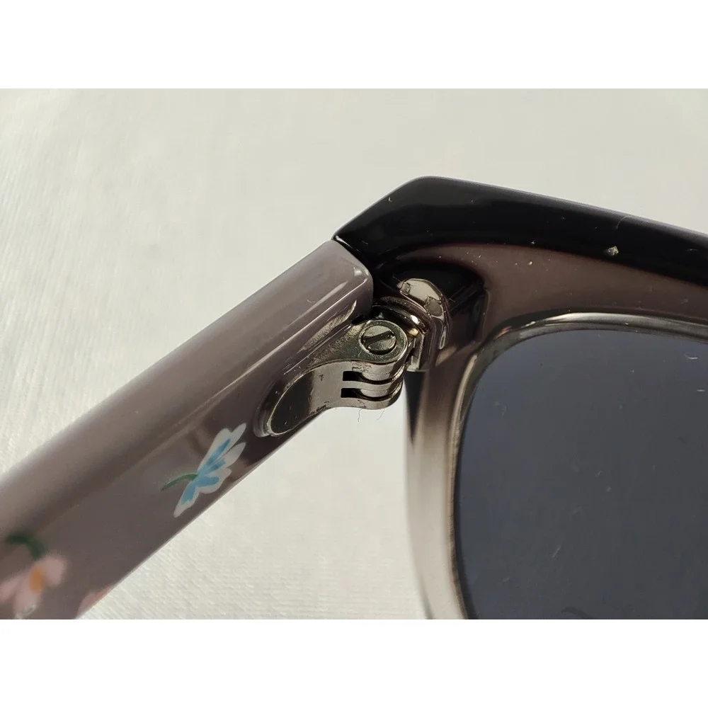 Draper James DJ7043 037 Smoke Gradient Sunglasses Floral Temples 55-19-145 NWT